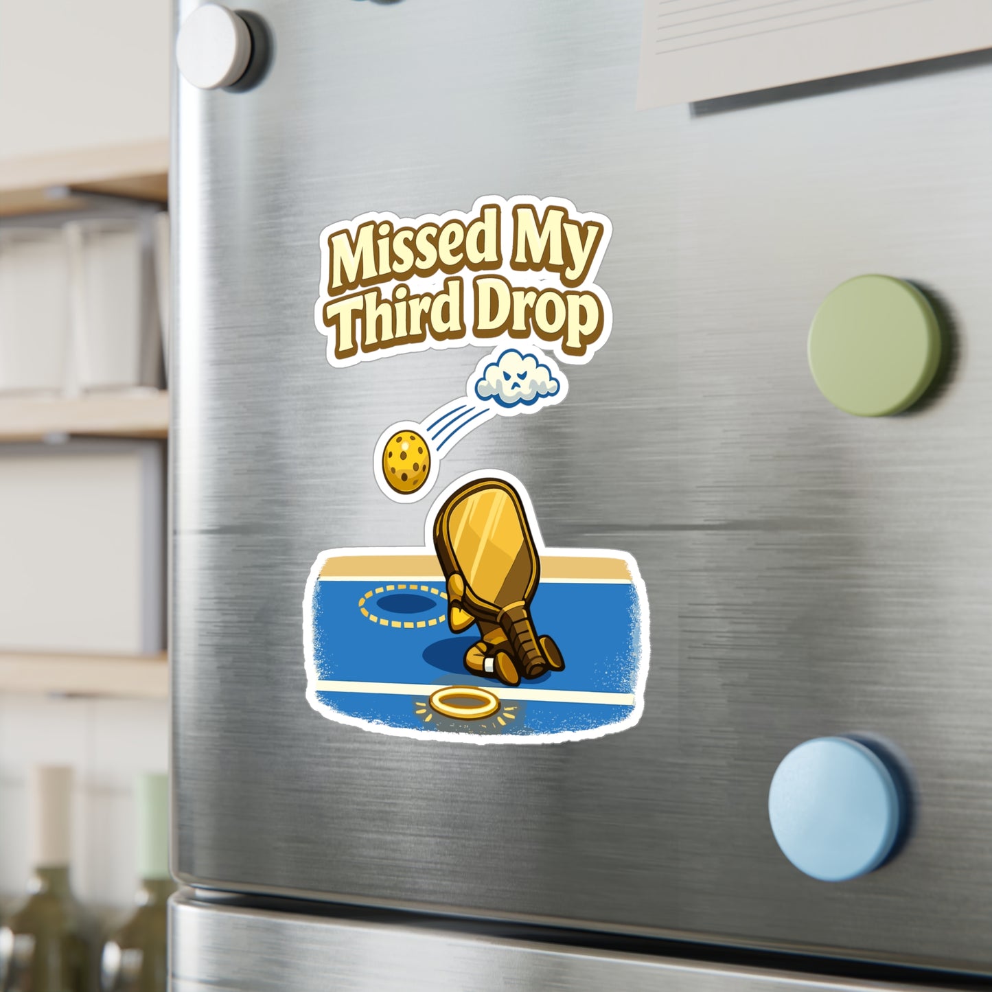 Pickleball Sticker Missed My Third Drop Funny Pickle Athlete sticker Decals Waterproof Vinyl for Laptop Water Bottle Competition Gift