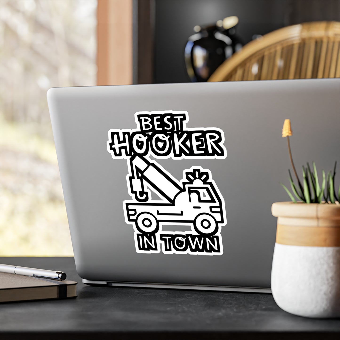 Best Hooker In Town - Truck Sticker for Wall, Laptop, Truck, Window, Car Truck Gift Vinyl Car Decal Sticker