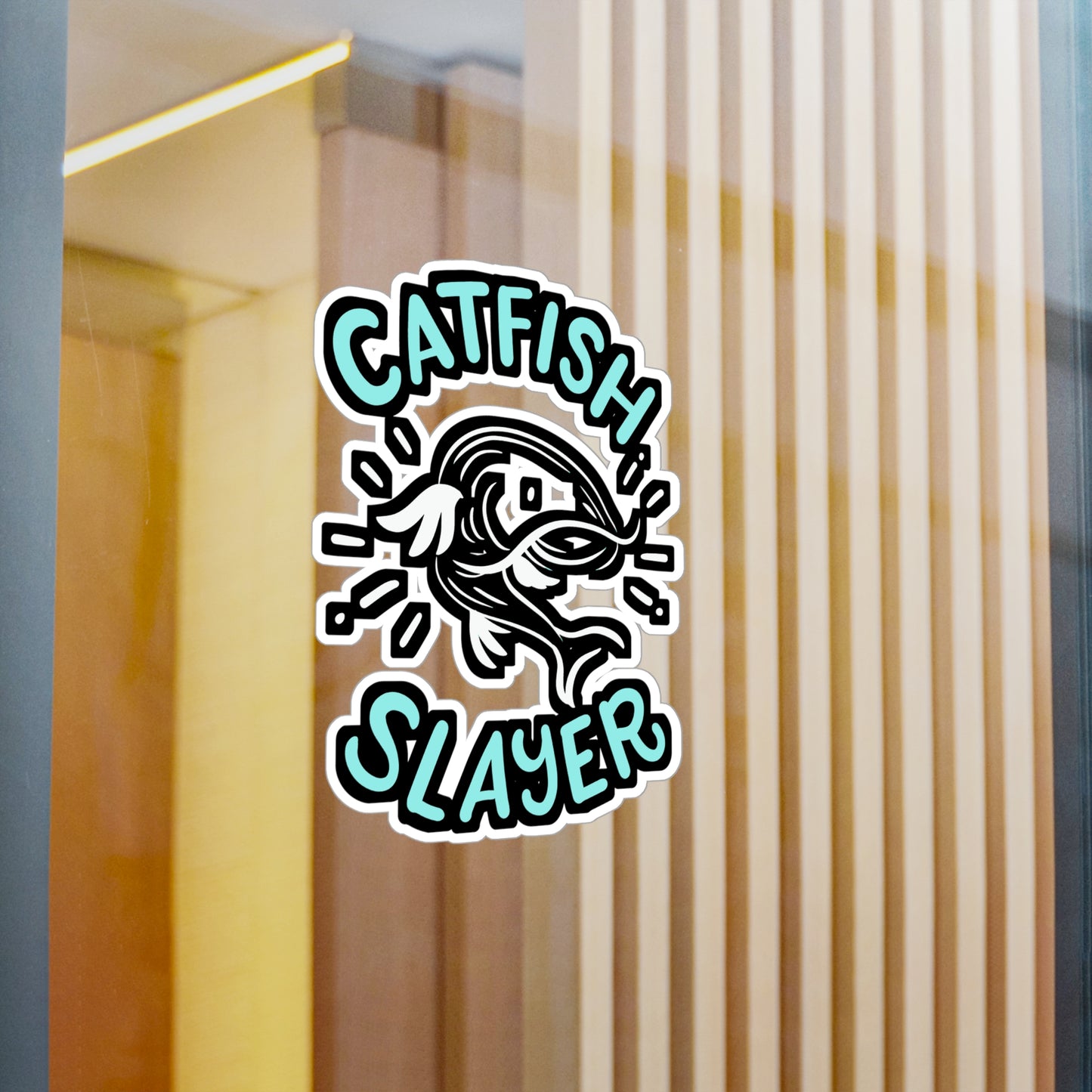 Catfish Slayer - Catfish Sticker for Car Window Laptop Sticker. Water Bottle Sticker, Vinyl Goonch Decal, Bait Sticker - Catfish Gift