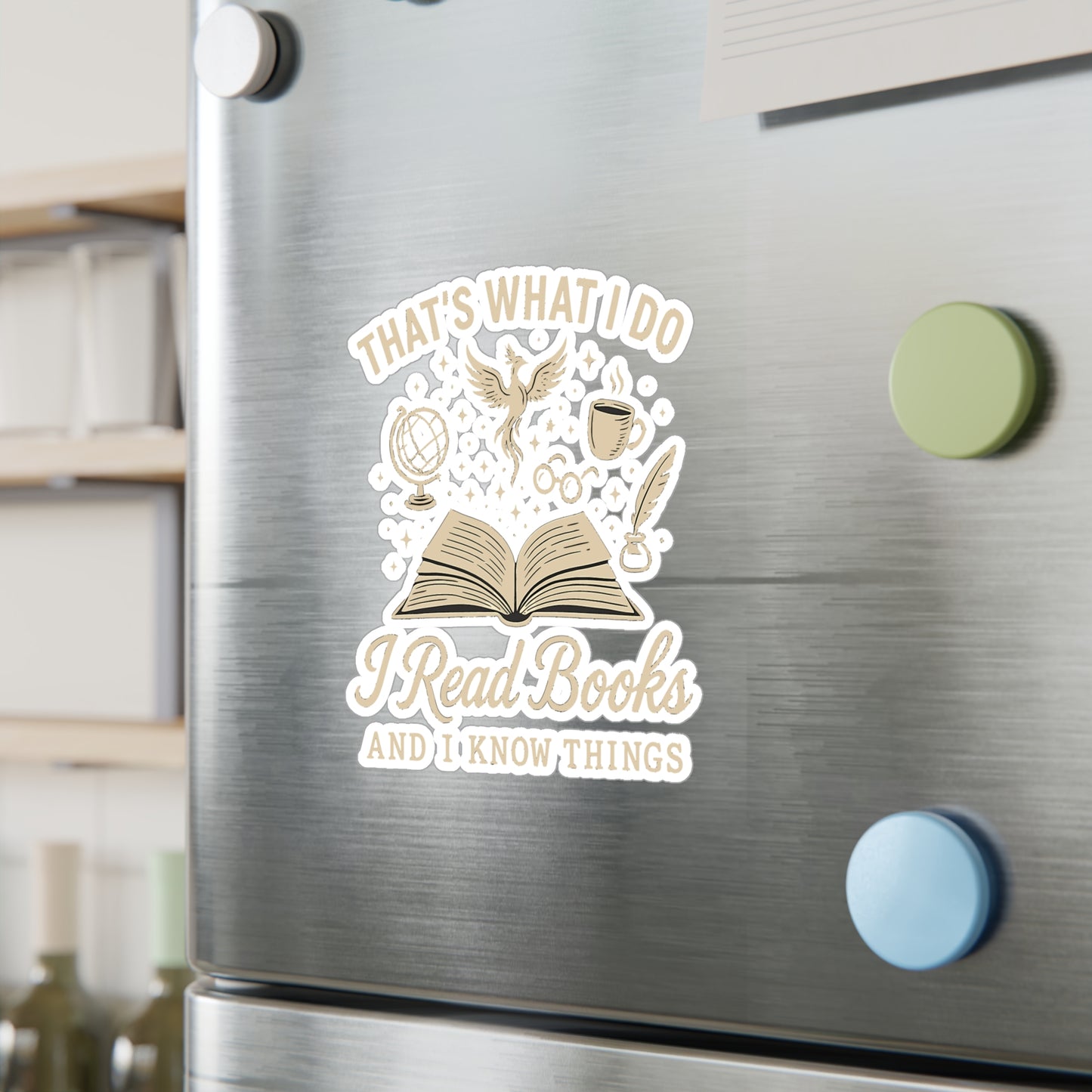 Books Sticker – That's What I Do I Read Books And I Know Things Decals, Bookworm Reading Gift for Literature Lovers, Waterproof Vinyl for Laptop, Water Bottle