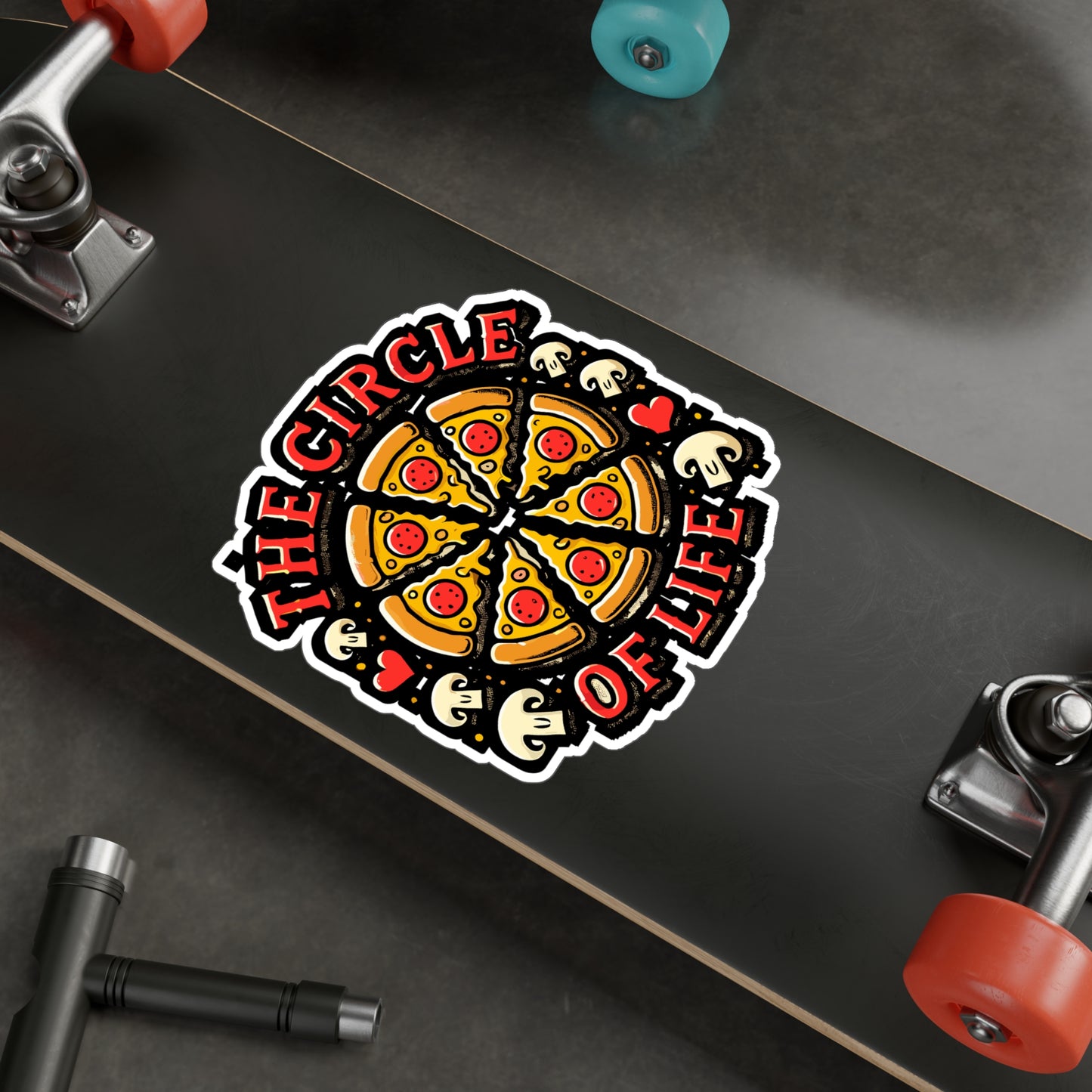 The Circle of Life - Pizza lover Sticker for Laptop Sticker. Water Bottle Sticker, Vinyl Circle of life Decal - Pizza lover Gift