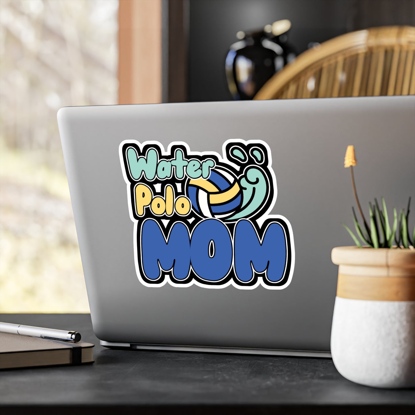 Water Polo Mom - Watersports Sticker for Wall, Laptop, Window, Truck, Car Watersports Gift Vinyl Water Decal Sticker