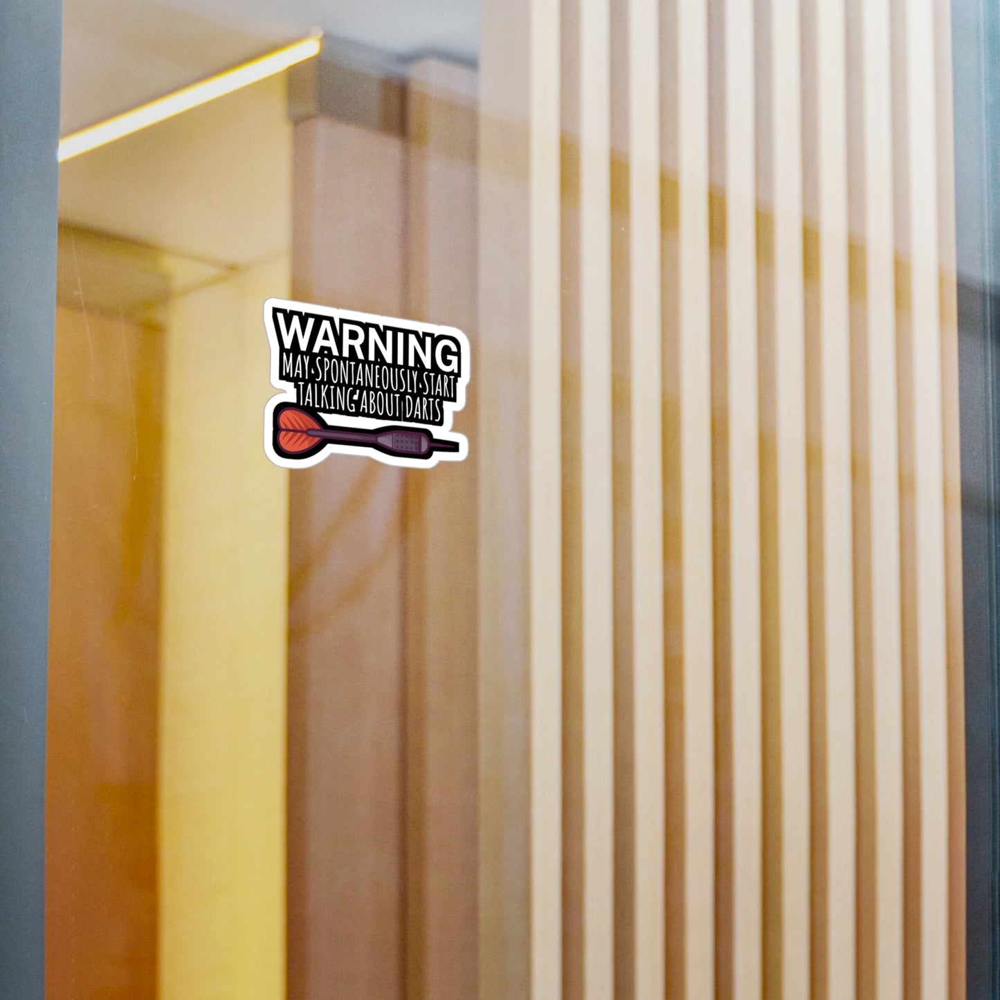 Warning May spontaneously start talking about darts - Darts Sticker for Wall, Laptop, Window, Truck, Car Darts Gift Vinyl Darts Decal Sticker