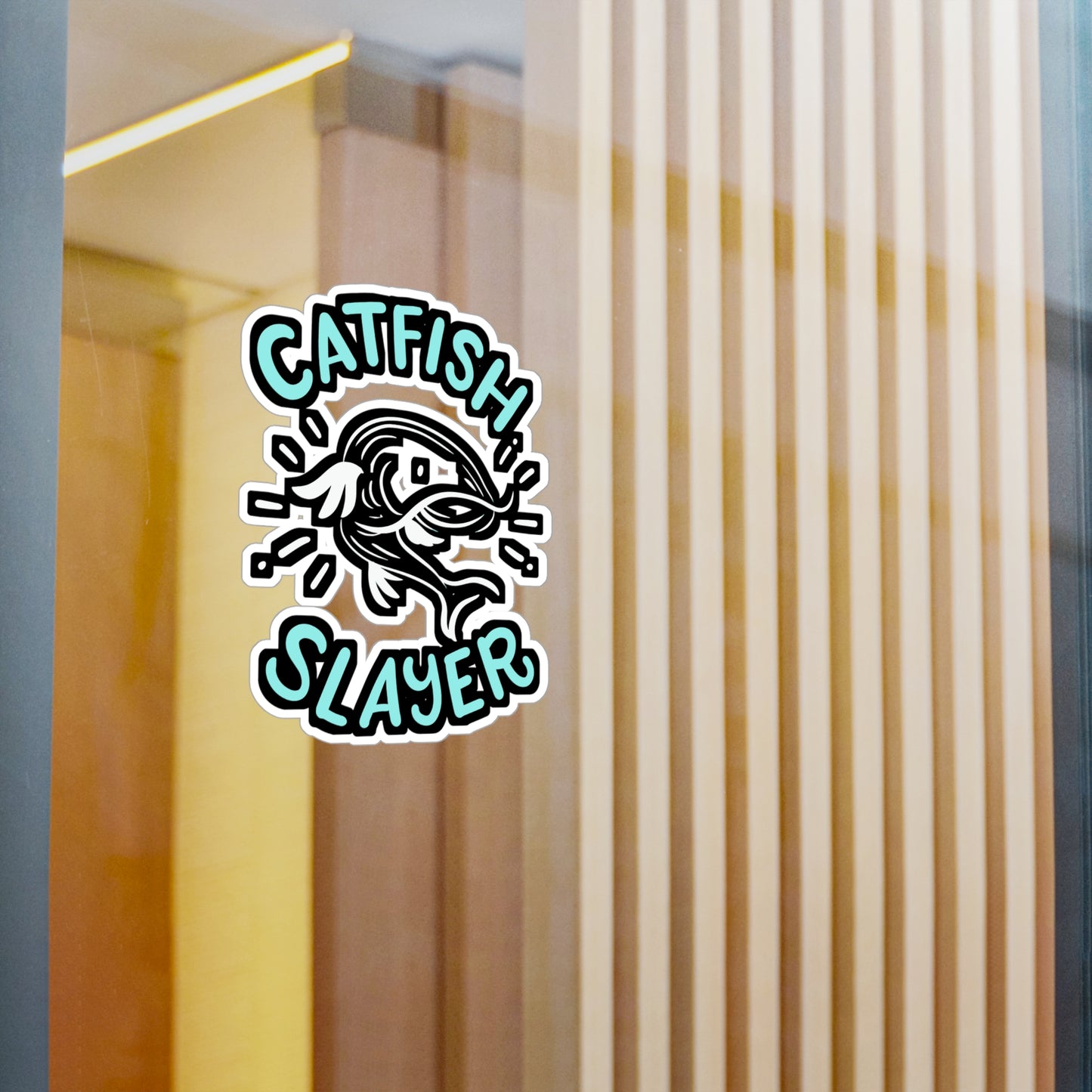 Catfish Slayer - Catfish Sticker for Car Window Laptop Sticker. Water Bottle Sticker, Vinyl Goonch Decal, Bait Sticker - Catfish Gift