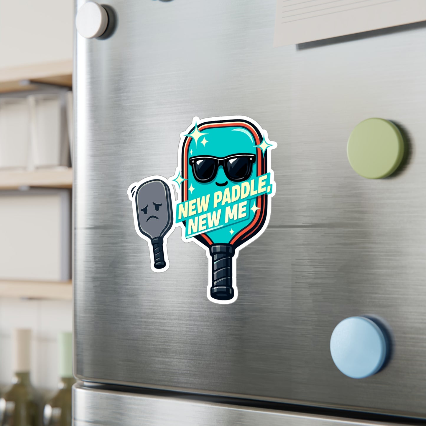 Pickleball Sticker "New Paddle, New Me" Waterproof Vinyl Decals for Laptop, Water Bottle – Athlete Competition Pickle Gift
