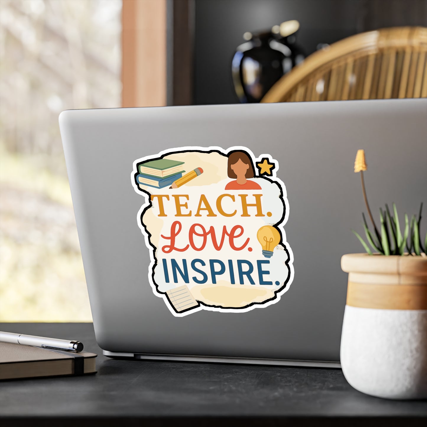 Teach Love Inspire - Teacher Sticker for Laptop, Water Bottle - Gift for Teachers, Educators, Classroom Decor