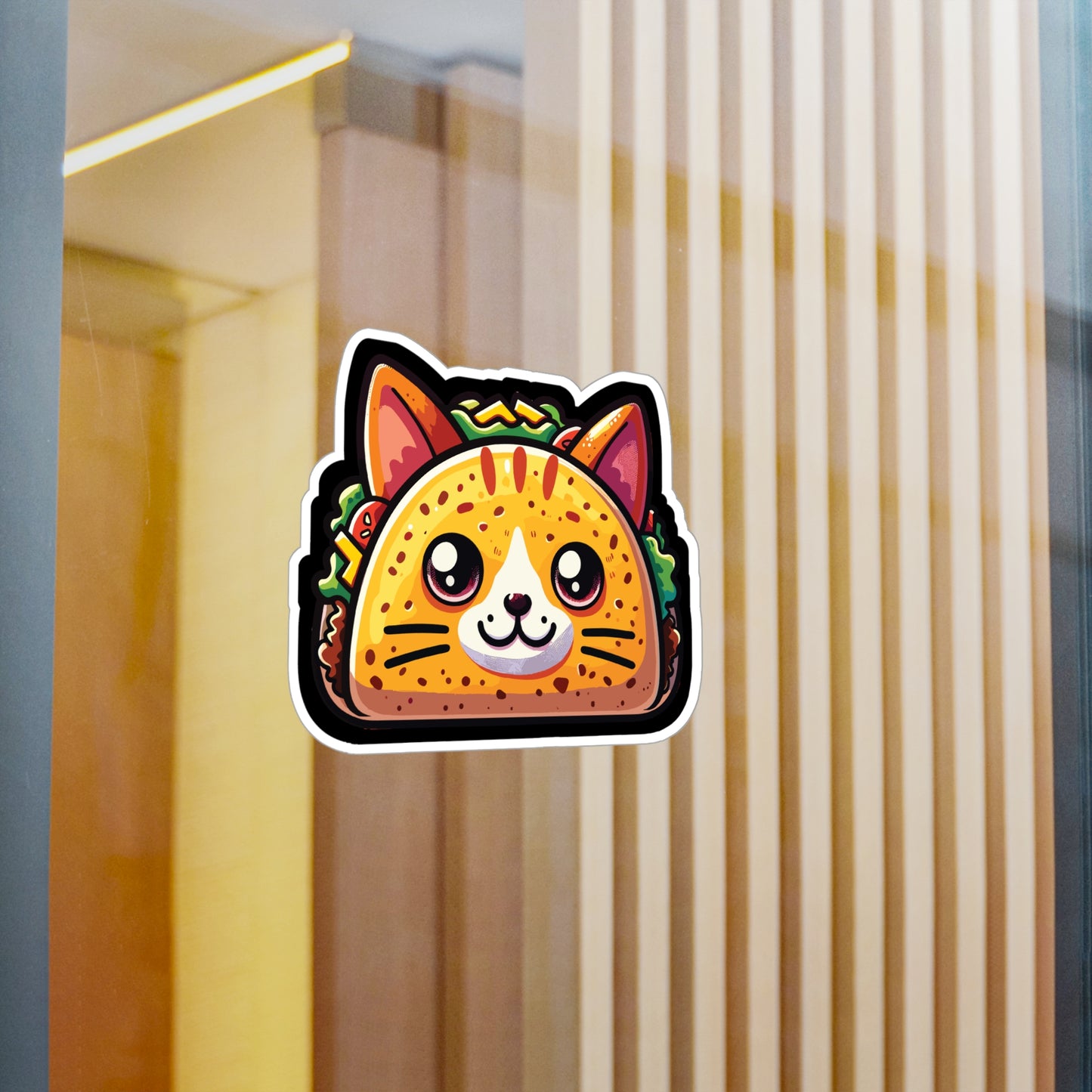 Taco Cat Mexican Food - Tacos Sticker for Car Window Laptop Sticker. Water Bottle Sticker, Vinyl Mexican Decal, Foodie Sticker - Tacos Gift