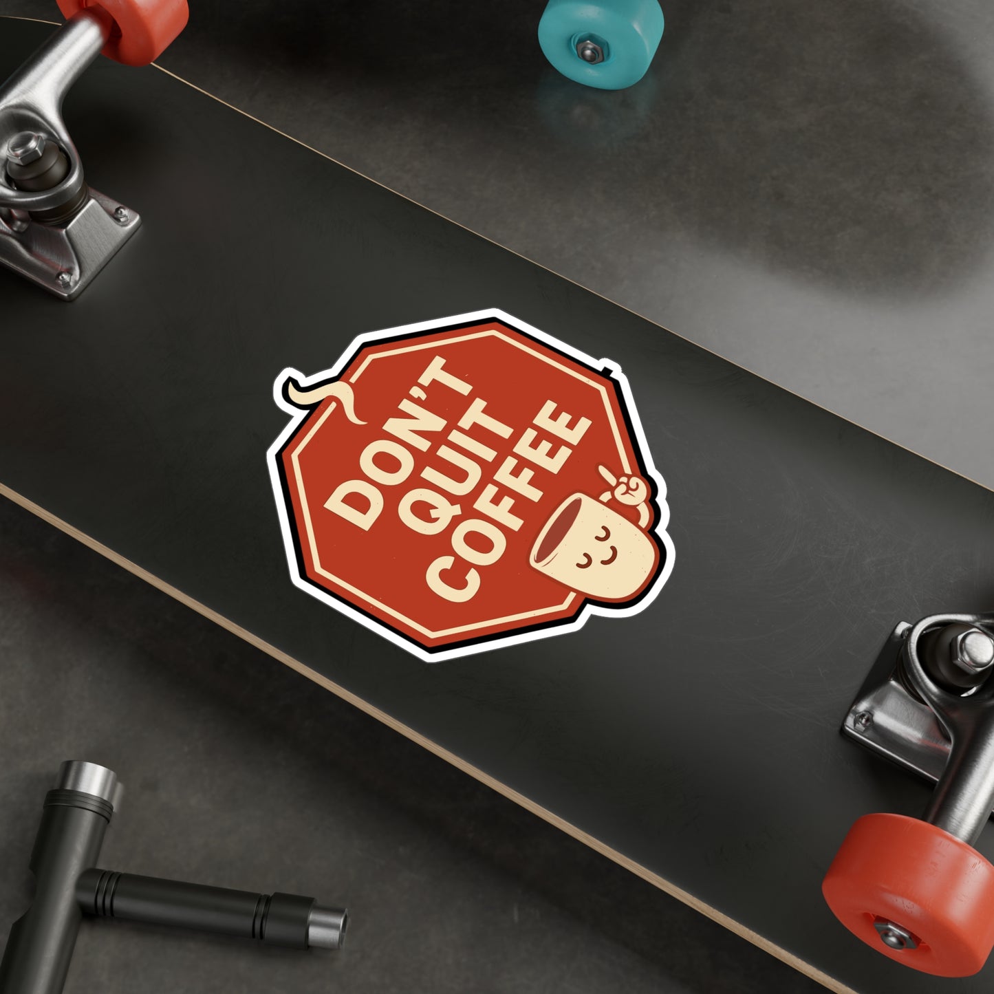 Coffee Sticker – "Don't Quit Coffee" Vinyl Decals for Laptop, Water Bottle, Waterproof Caffeine Addiction Energy Enthusiast Gift