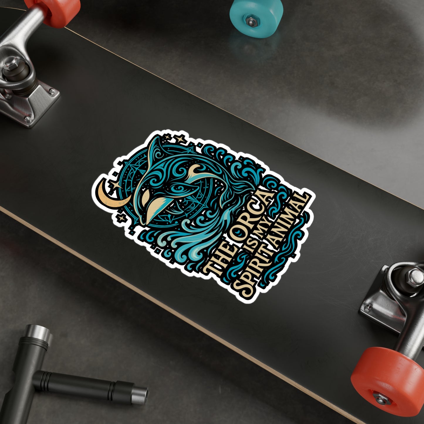 The Orca Is My Spirit Animal – Orca Whale Sticker for Laptop, Water Bottle & Ocean Lover Gifts