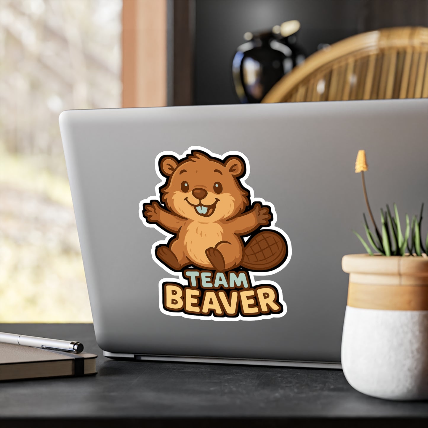 Team Beaver - Beaver Sticker for Laptop, Water Bottle, Gift for Animal Lovers, Cute Decor for Students and Kids