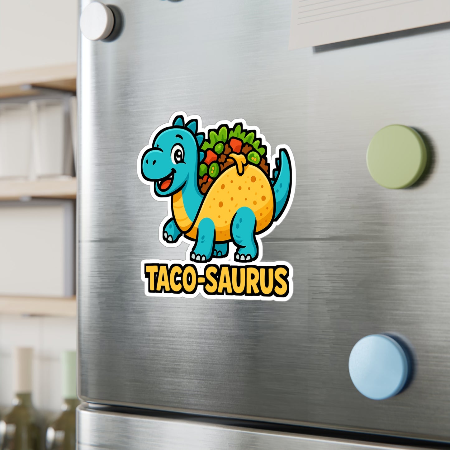 Dinosaur Sticker – Taco Saurus Quirky Fusion Decals for Laptop or Water Bottle, Funny Vinyl Waterproof Design