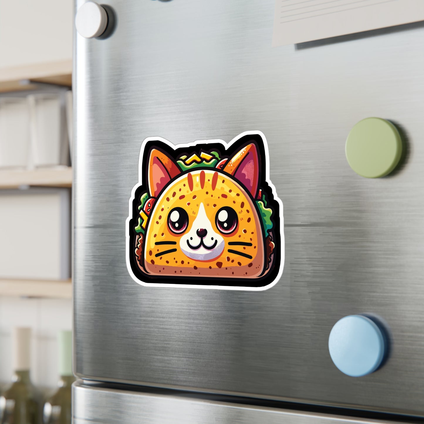 Taco Cat Mexican Food - Tacos Sticker for Car Window Laptop Sticker. Water Bottle Sticker, Vinyl Mexican Decal, Foodie Sticker - Tacos Gift