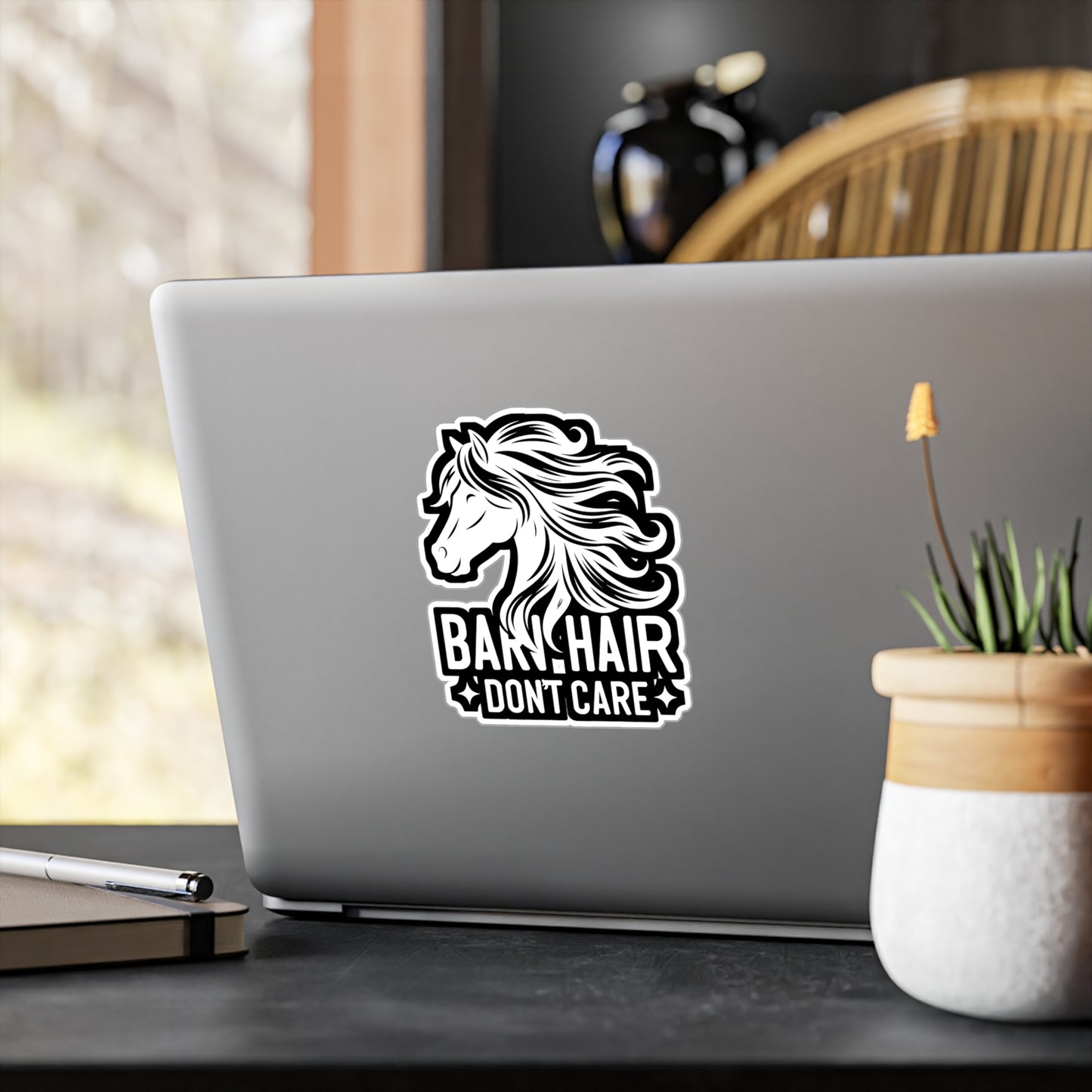 Barn Hair Don't Care - Horse Sticker for Car Window Laptop Sticker. Water Bottle Sticker, Vinyl Pasture Decal, Neigh Sticker - Horse Gift