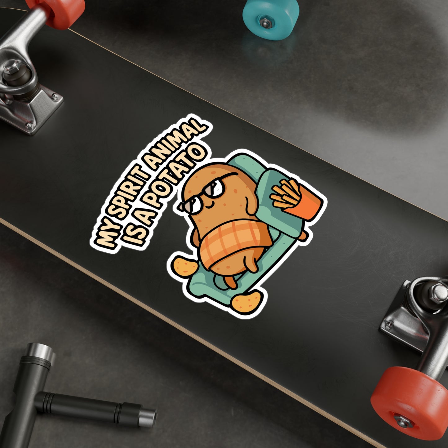 My Spirit Animal Is a Potato – Funny Vinyl Sticker for Laptop or Water Bottle | Vegan Humor Gift, Cute Plant-Based Decal