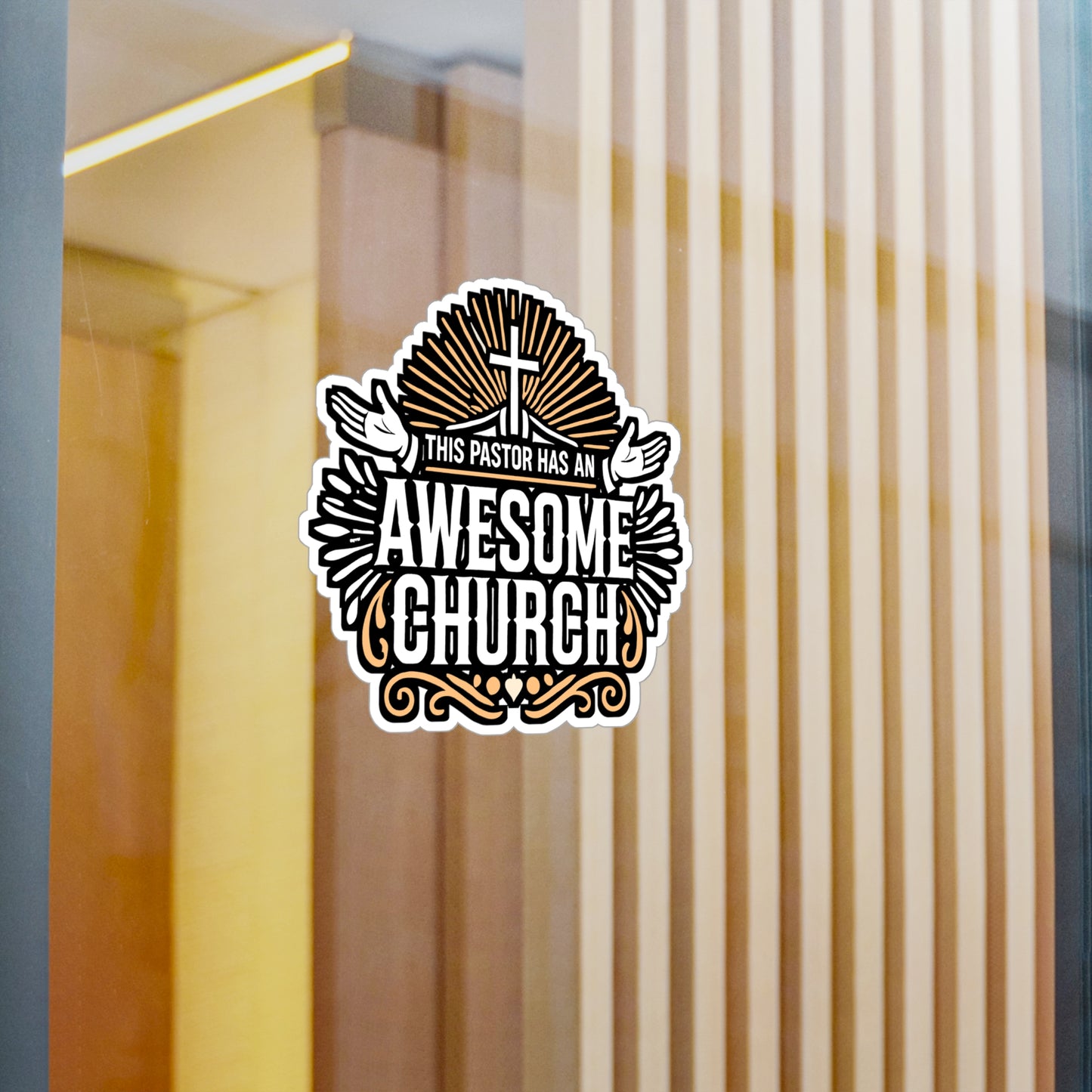 This Pastor Has An Awesome Church – Vinyl Sticker for Laptop or Water Bottle | Ministry Gift, Pastor Appreciation Decal