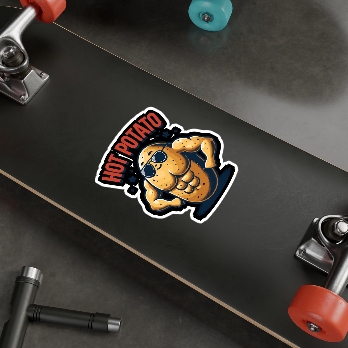 Hot Potato - Weightlifting Sticker for Laptop Sticker. Water Bottle Sticker, Vinyl Muscles Decal - Weightlifting Gift