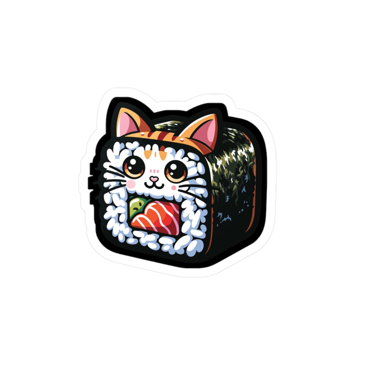 Sushi Cat - Sushi Sticker for Car Window Laptop Sticker. Water Bottle Sticker, Vinyl Fish Decal, Rolls Sticker - Sushi Gift