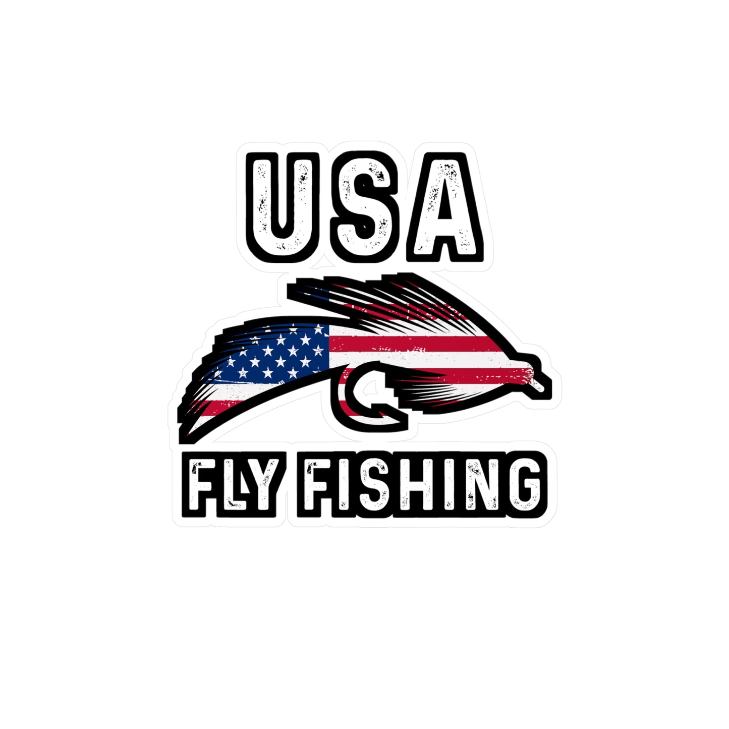 USA Fly Fishing - Fly-fishing Sticker for Laptop Sticker. Water Bottle Sticker, Vinyl Angling Decal - Fly-fishing Gift