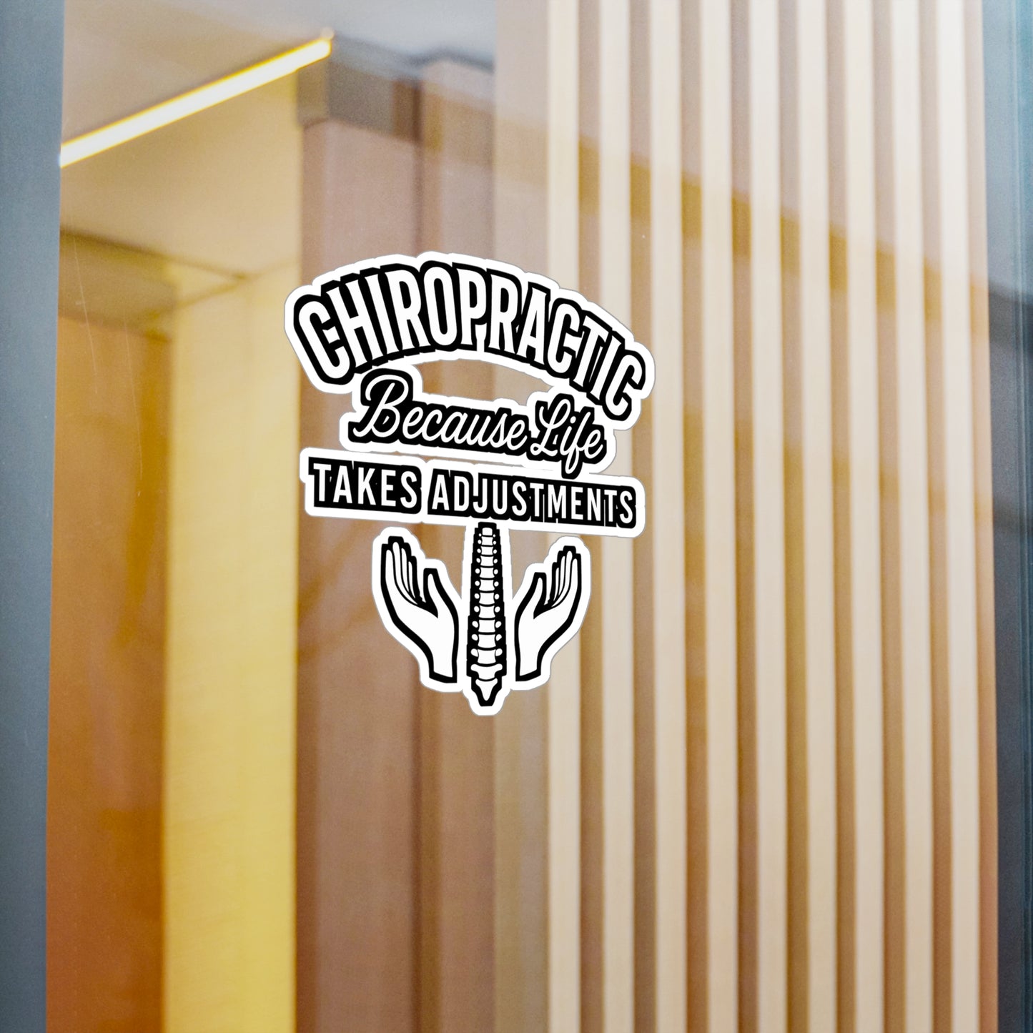 Chiropractic Because Life Takes Adjustments – Chiropractor Sticker for Laptop or Water Bottle | Vinyl Decal, Wellness Gift, Spine Health Accessory