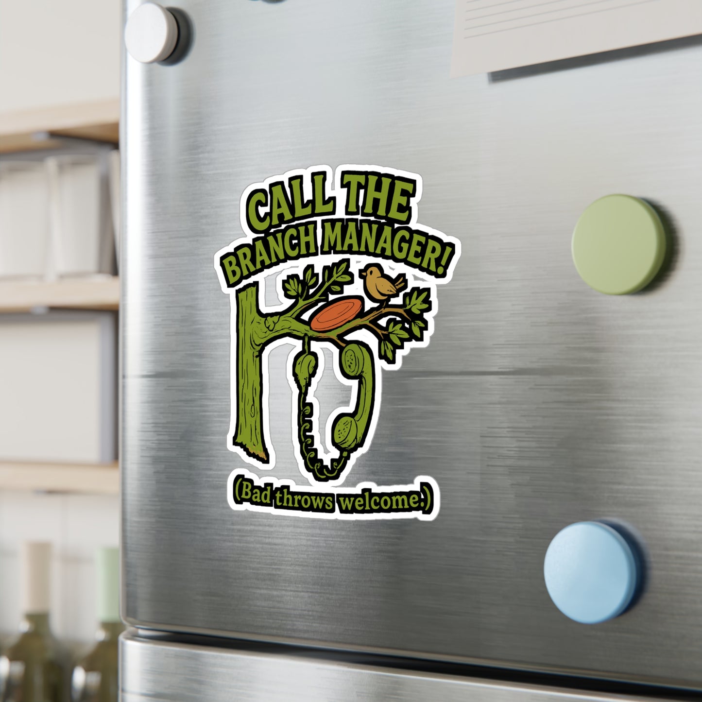 Disc Golf Sticker - Call The Branch Manager Decals, Waterproof Vinyl, Funny Disc Golf Accessories for Laptop or Water Bottle