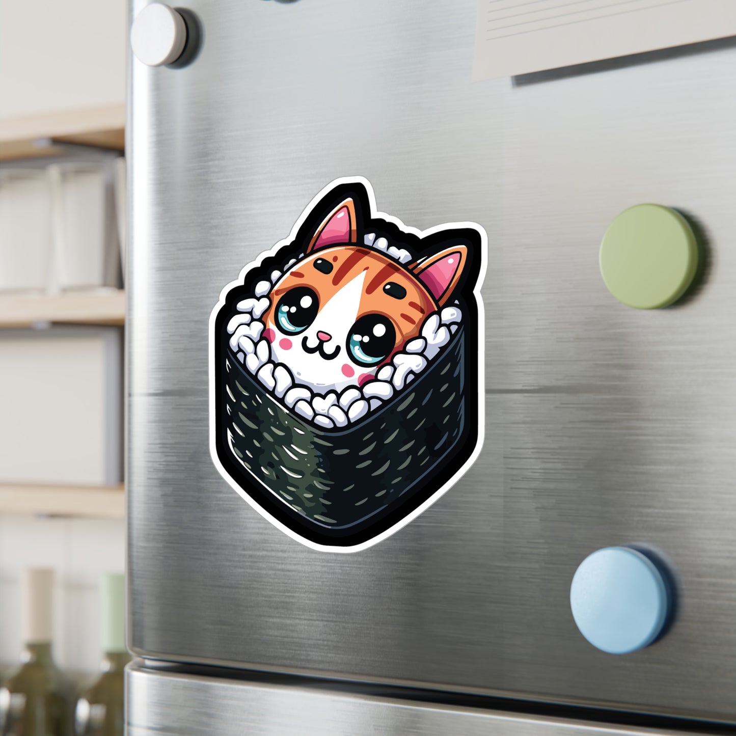 Sushi Cat - Sushi Sticker for Car Laptop Sticker. Water Bottle Sticker, Vinyl Fish Decal, Rolls Sticker - Sushi Gift