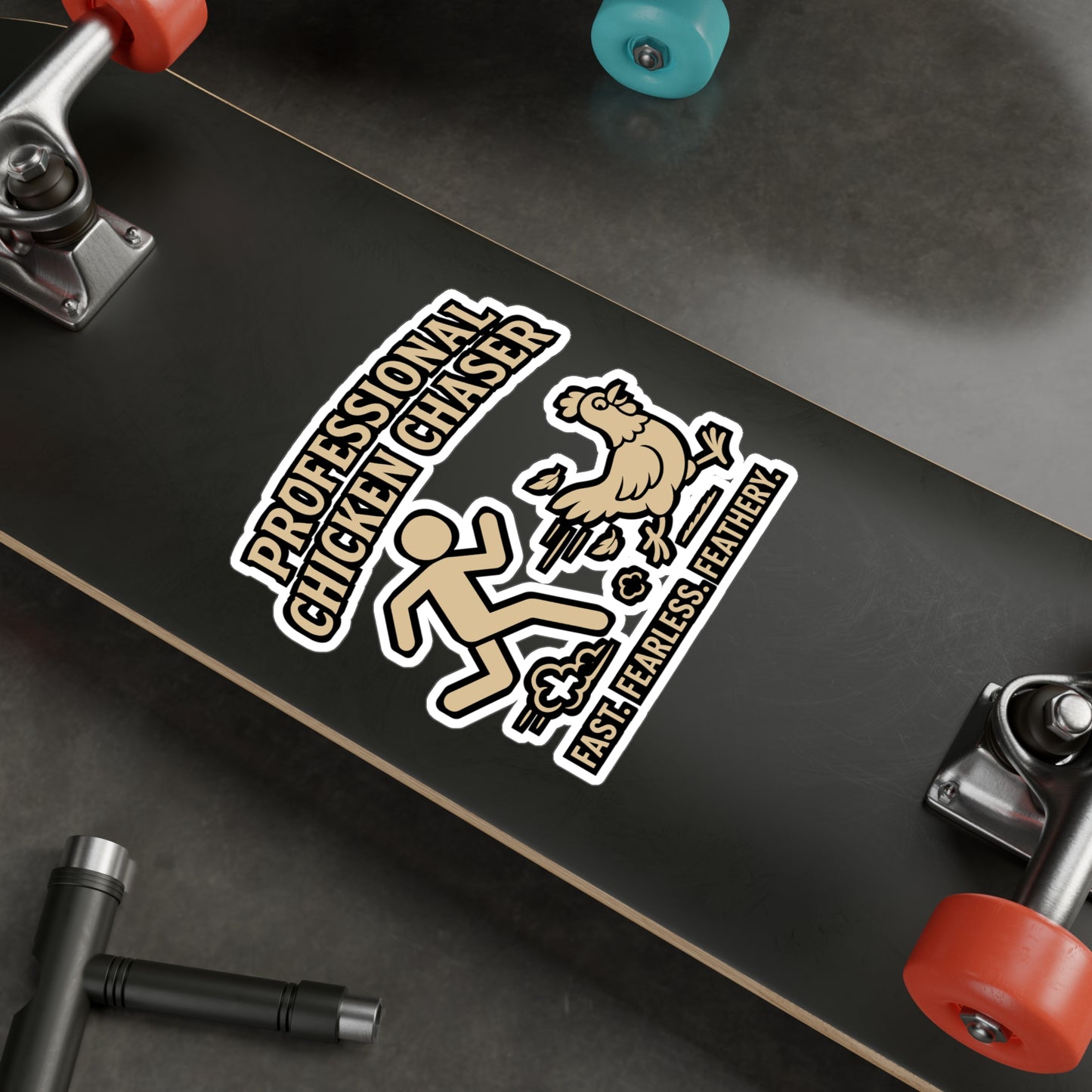 Professional Chicken Chaser – Funny Rooster Sticker for Laptop or Water Bottle | Farm Animal Gift Decal