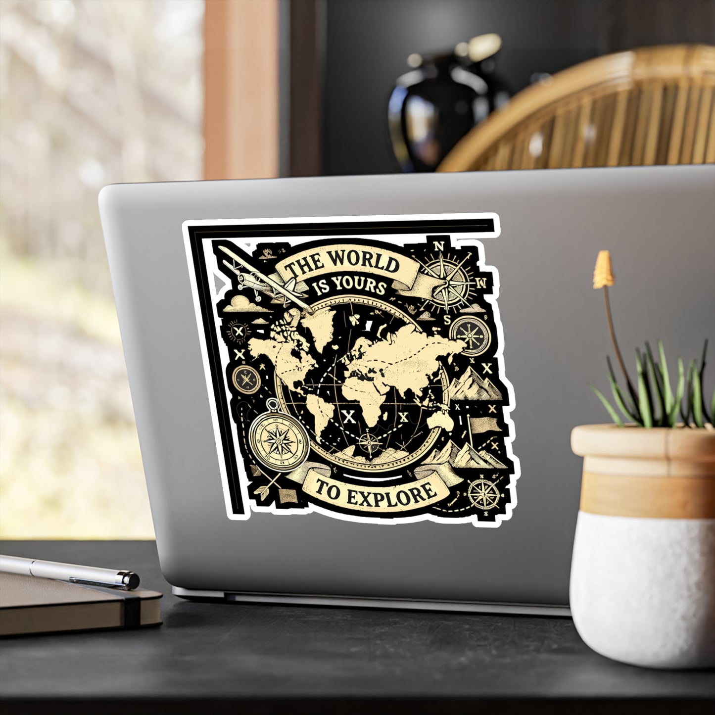 The World is Yours to Explore - Explore Sticker for Laptop Sticker. Water Bottle Sticker, Vinyl Adventure Decal - Explore Gift