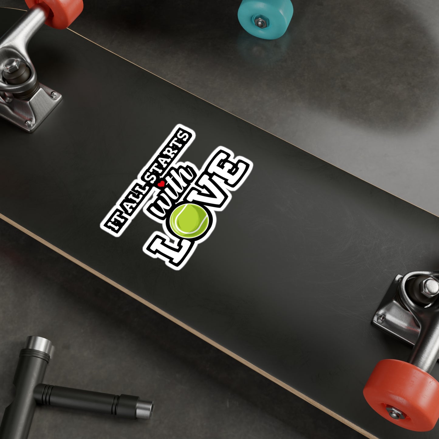 It All Starts With Love - Tennis Sticker for Wall, Laptop, Window, Truck, Car Tennis Gift Vinyl Love Decal Sticker
