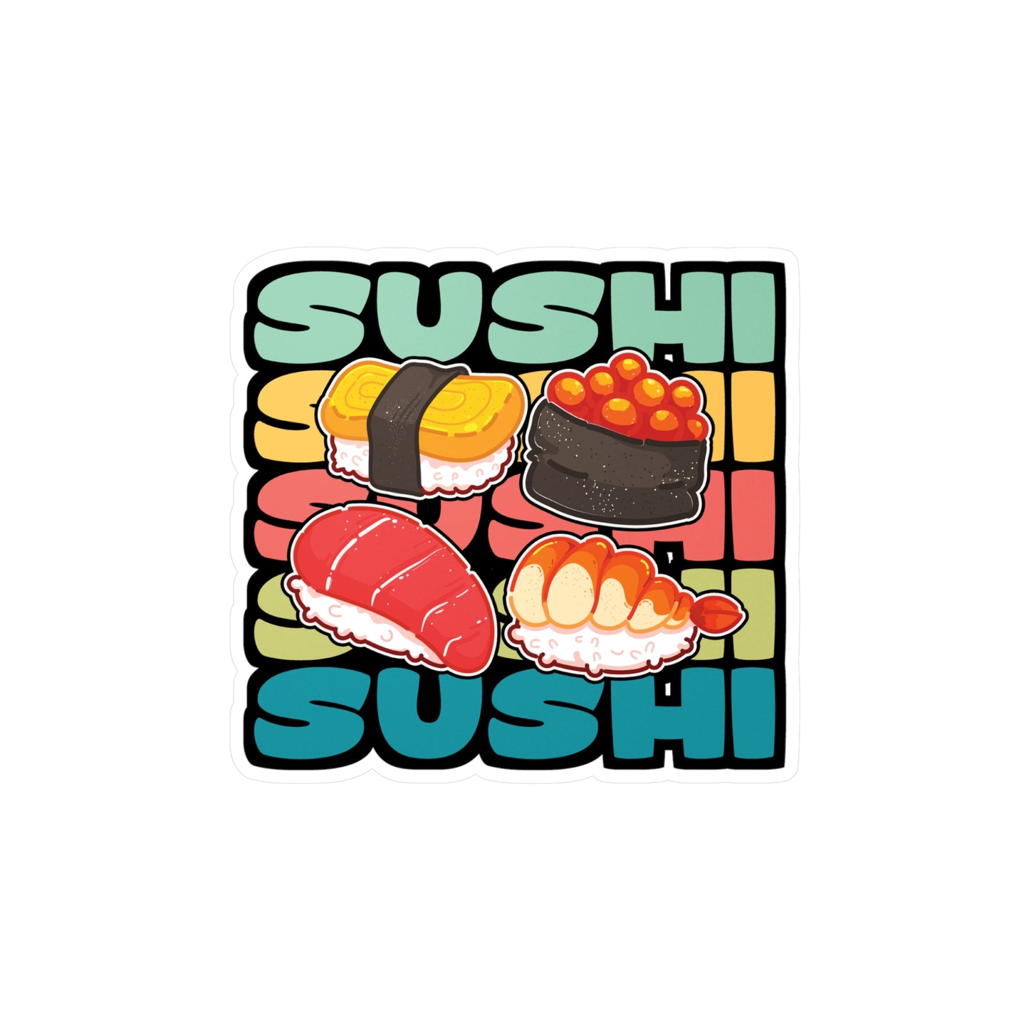Sushi - Japan Sticker for Car Window Laptop Sticker. Water Bottle Sticker, Vinyl Japanese Decal, Gift idea Sticker - Japan Gift
