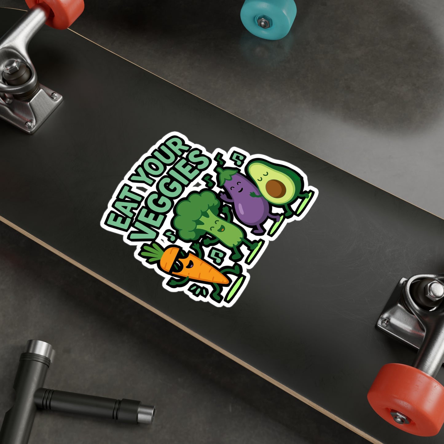 Eat Your Veggies - Vegan Sticker for Laptop, Water Bottle - Funny Gift for Plant Based Diet, Vegans, Friends