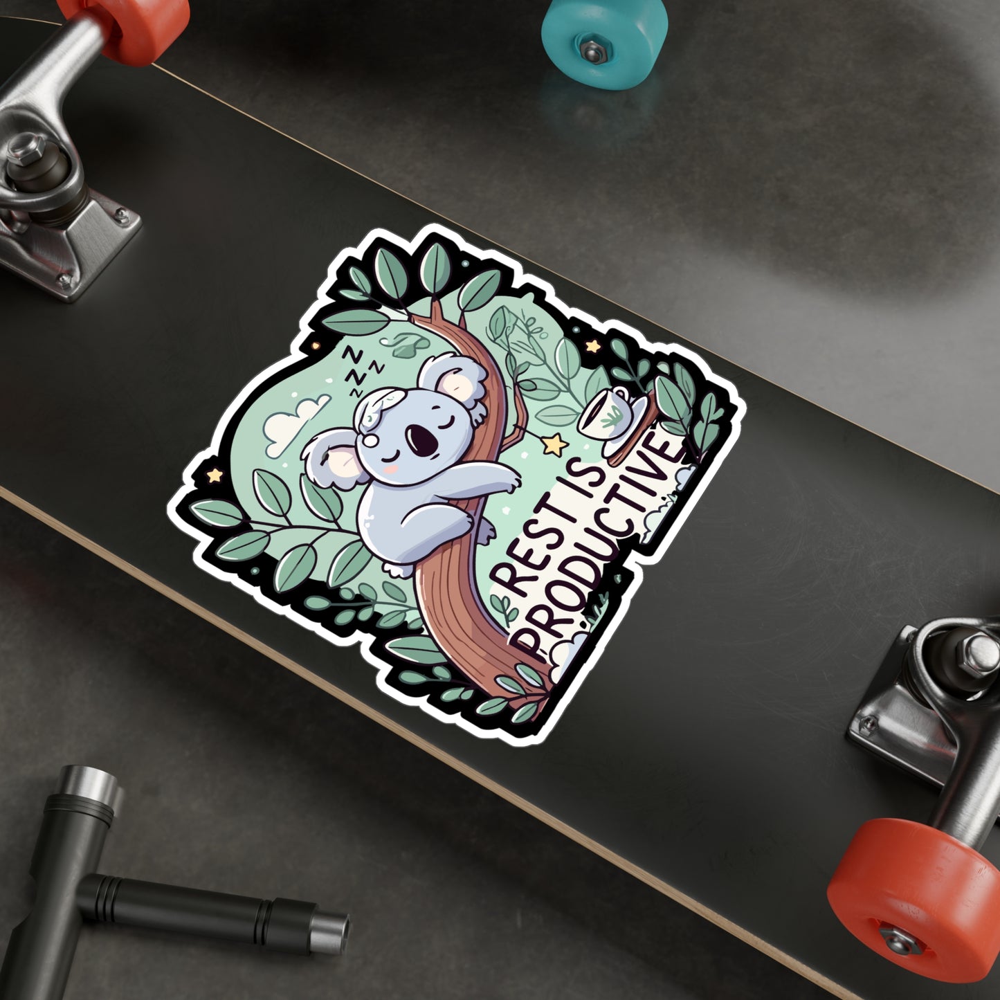 Rest is Productive - Self-care Sticker for Laptop Sticker. Water Bottle Sticker, Vinyl Relaxation art Decal - Self-care Gift