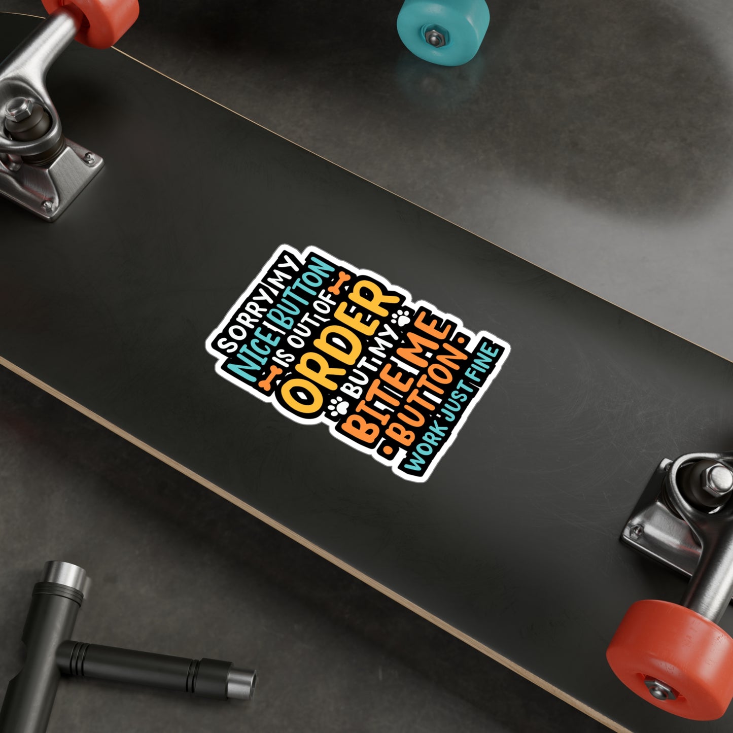 My Nice Button Is Out Of Order - Chihuahua Sticker for Laptop Sticker. Water Bottle Sticker, Vinyl Chiweenie Decal - Chihuahua Gift