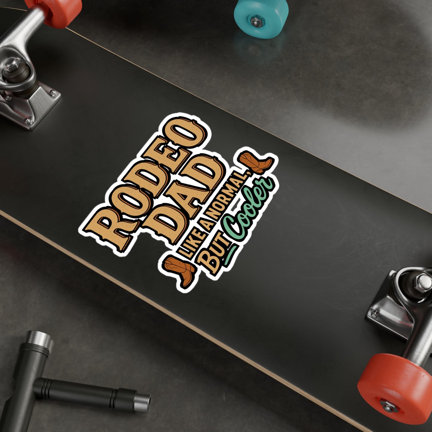 Rodeo Dad – Like a Normal Dad but Cooler | Cowboy Sticker for Laptop or Water Bottle | Western Vinyl Decal, Funny Father’s Day Gift