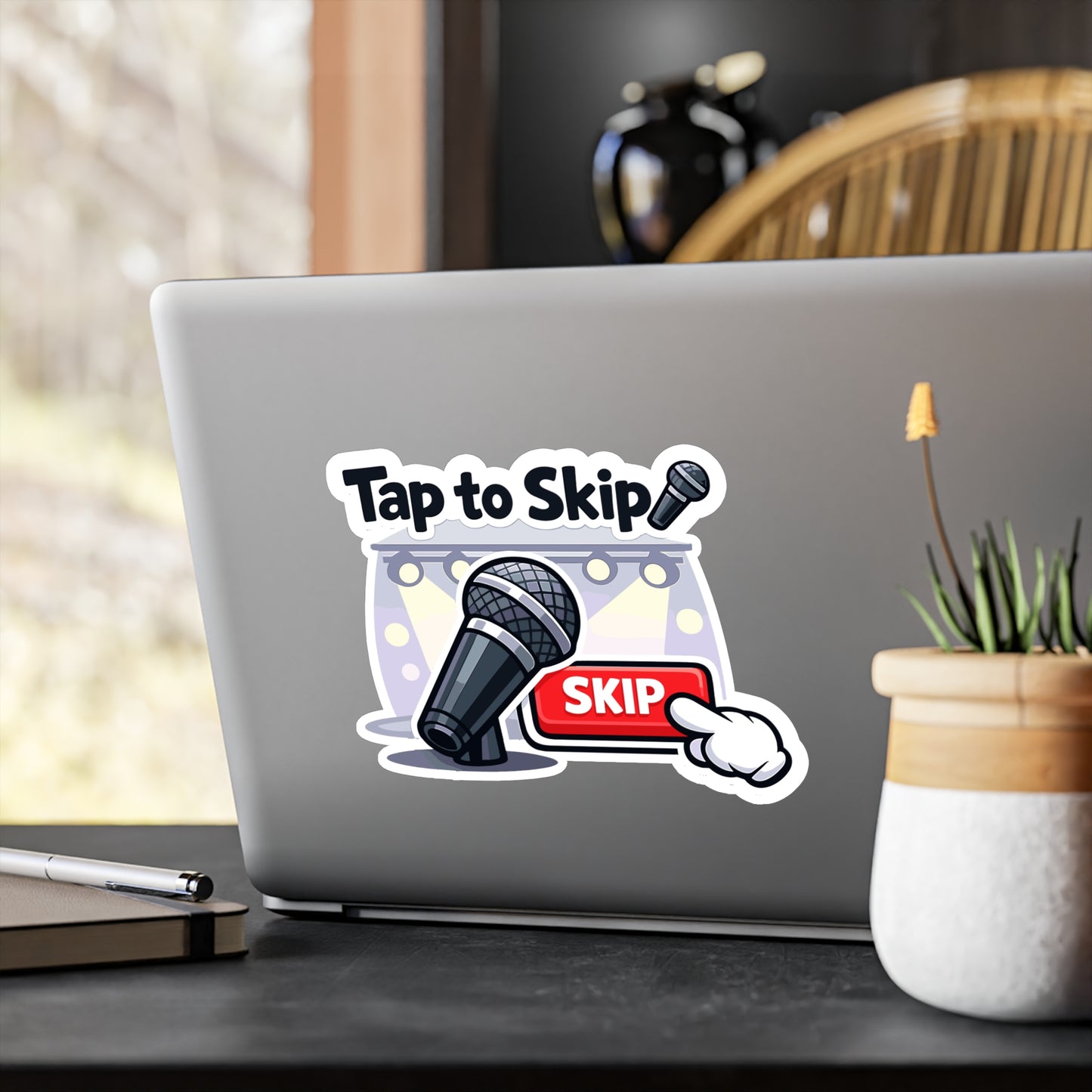 Karaoke Sticker Tip to Skip Funny Music Beer Booze Decals Waterproof Vinyl for Laptop Water Bottle