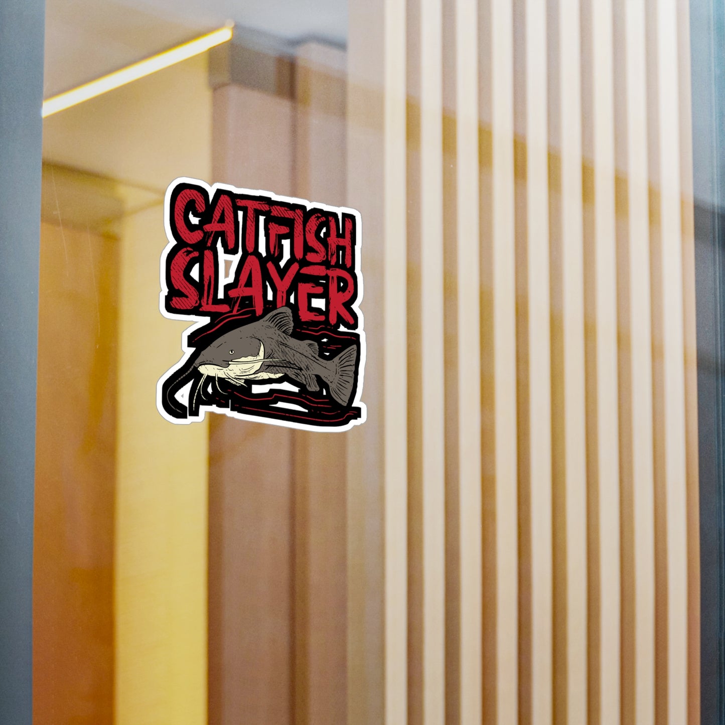 Catfish Slayer - Catfish Sticker for Car Window Wall Laptop Sticker. Water Bottle Sticker, Vinyl Goonch Decal, Bait Sticker - Catfish Gift