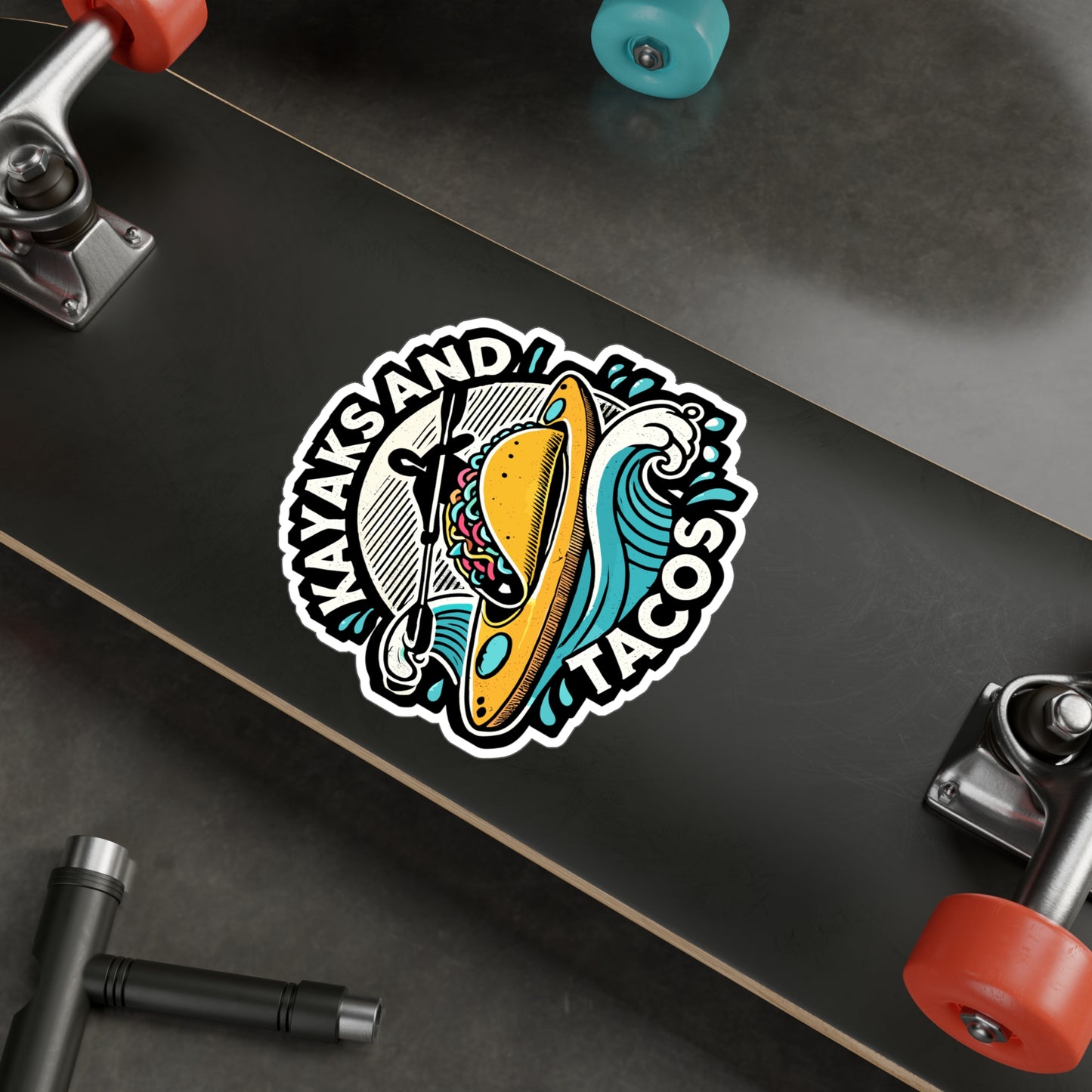Kayaks And Tacos - Kayak Sticker for Car Window Laptop Sticker. Water Bottle Sticker, Vinyl Taocs Decal, Kayaking Sticker - Kayak Gift
