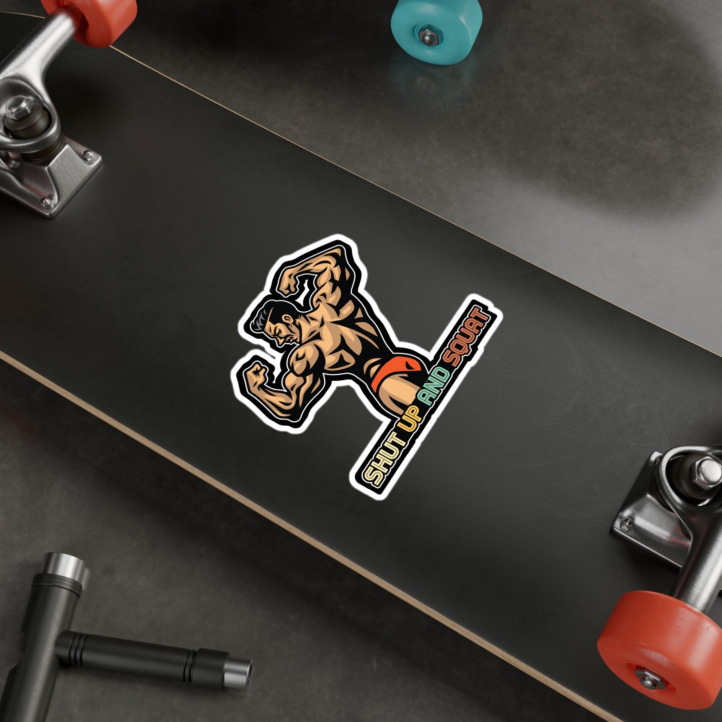 Shut up and squat - Workout Sticker for Car Window Laptop Sticker. Water Bottle Sticker, Vinyl Gym Decal, Fitness Sticker - Workout Gift