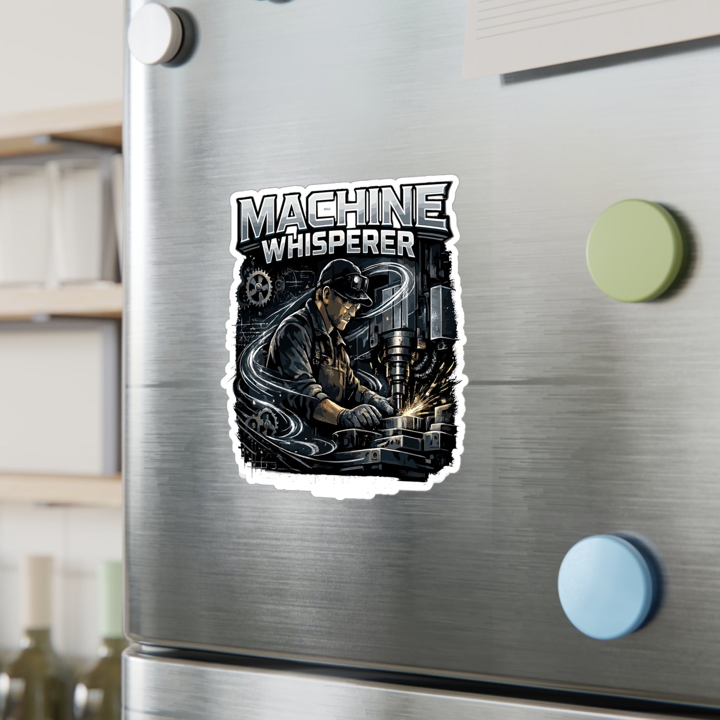 Machinist Sticker Machine Whisperer CNC Machining Numerically Inspired Vinyl Waterproof decals for Laptop Water Bottle