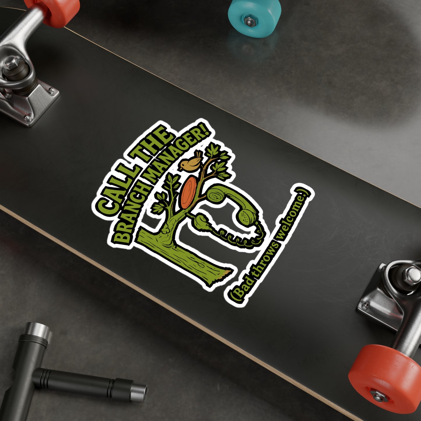 Disc Golf Sticker - Call The Branch Manager Decals, Waterproof Vinyl, Funny Disc Golf Accessories for Laptop or Water Bottle