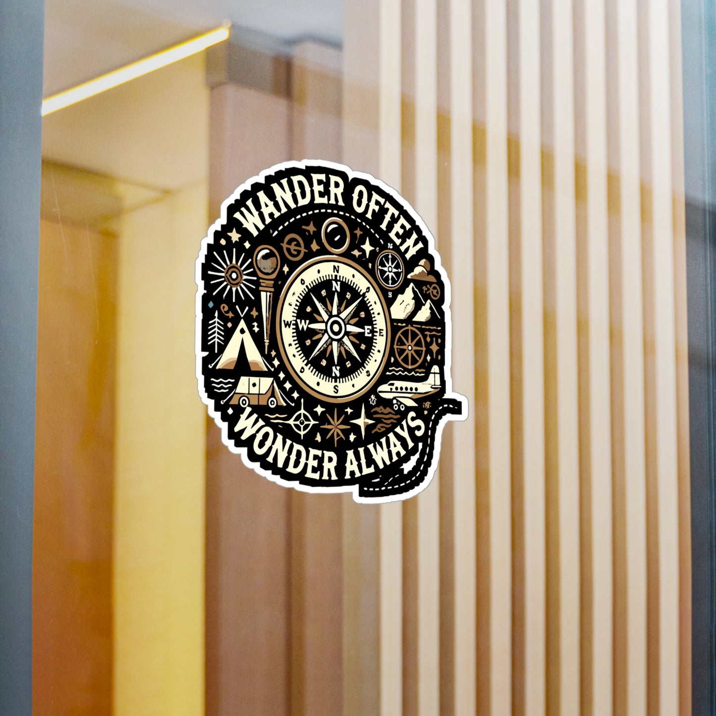 Wander Often, Wonder Always - Wander Sticker for Laptop Sticker. Water Bottle Sticker, Vinyl Wonder Decal - Wander Gift