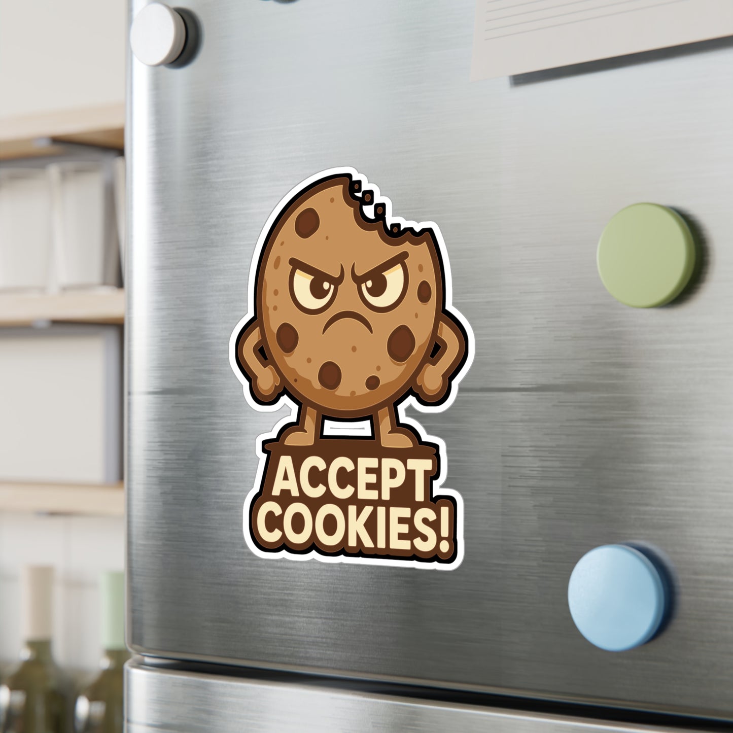 Cookie Sticker - Accept Cookies Funny Internet Privacy Decals for Laptop, Water Bottle, Waterproof Vinyl Consent Stickers