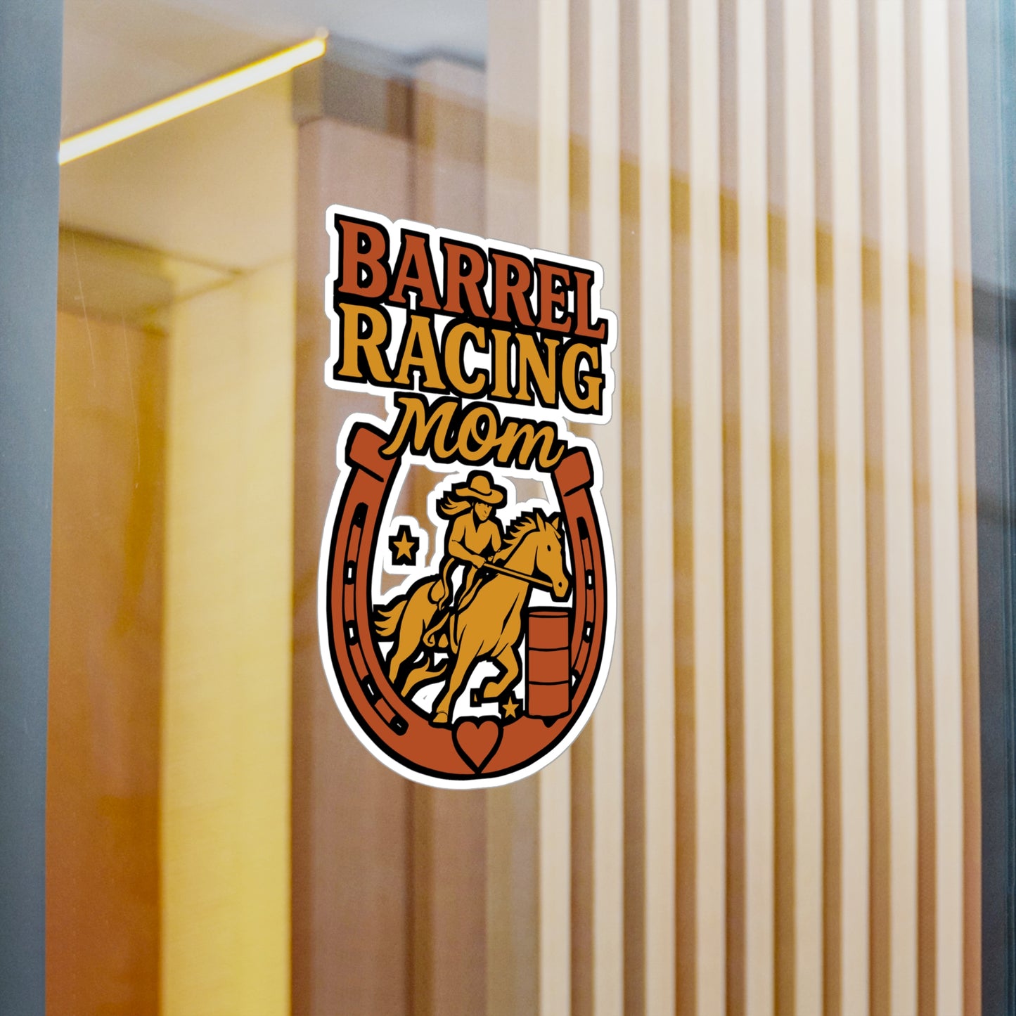 Barrel Racing Mom – Barrel Racing Sticker for Laptop, Water Bottle, Vinyl Horse Decal | Rodeo Gift, Equestrian Accessory