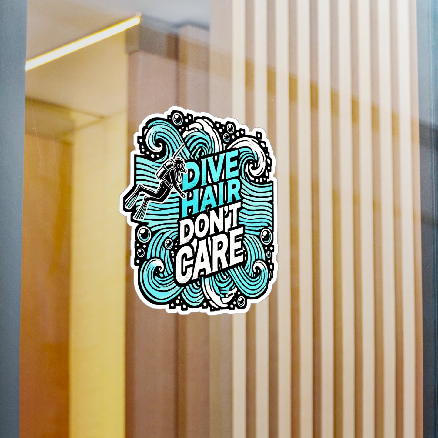 Dive Hair Don’t Care – Scuba Diving Sticker | Vinyl Decal for Laptop, Water Bottle, Dive Gear – Funny Diver Gift