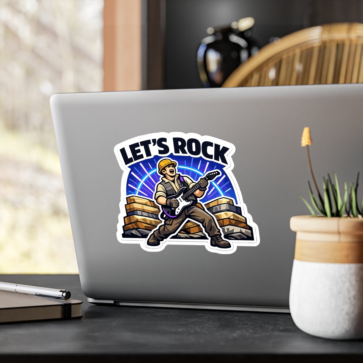 Geologie Sticker Let's Rock Geology Rocks Minerals Tectonics Vinyl Sticker Decals for Laptop Water Bottle Waterproof