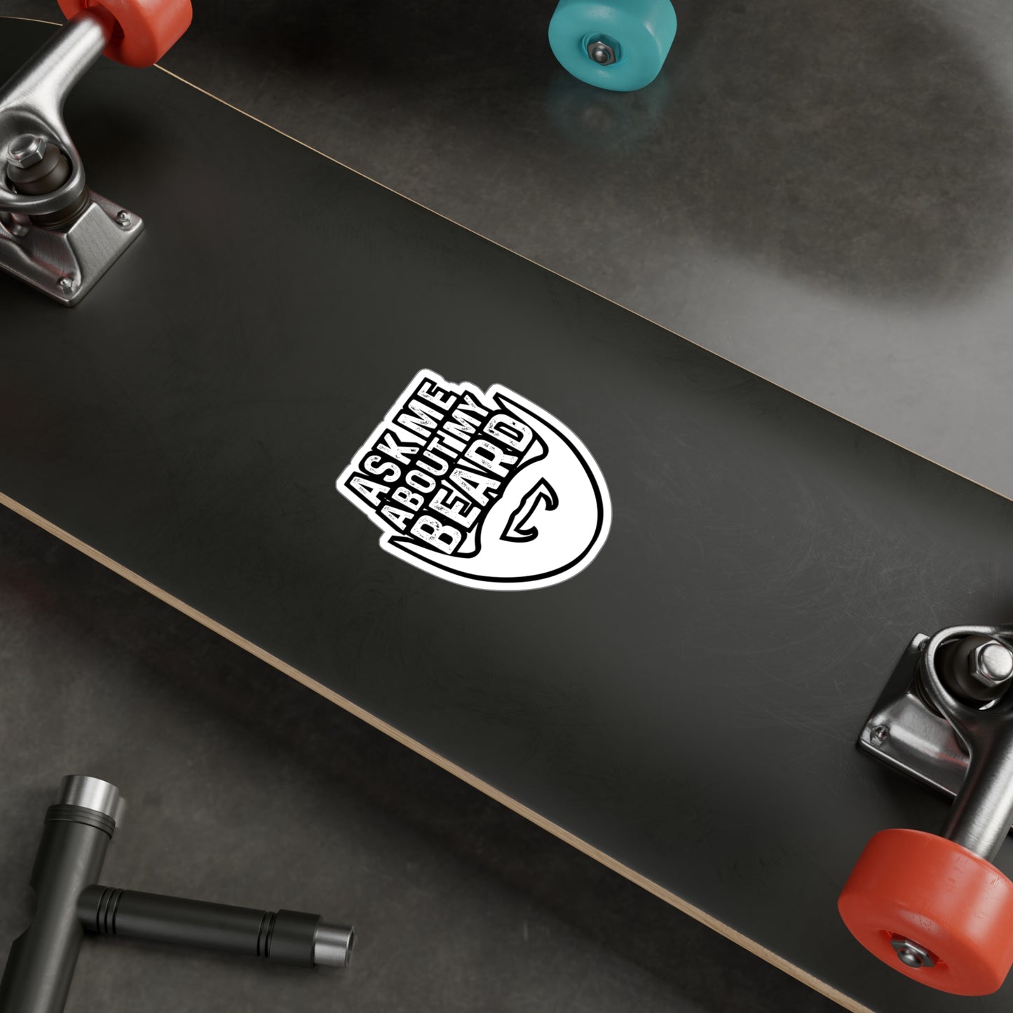 Ask Me About My Beard - Beard Sticker for Car Window Laptop Sticker. Water Bottle Sticker, Vinyl Bearded Decal, Man Sticker - Beard Gift