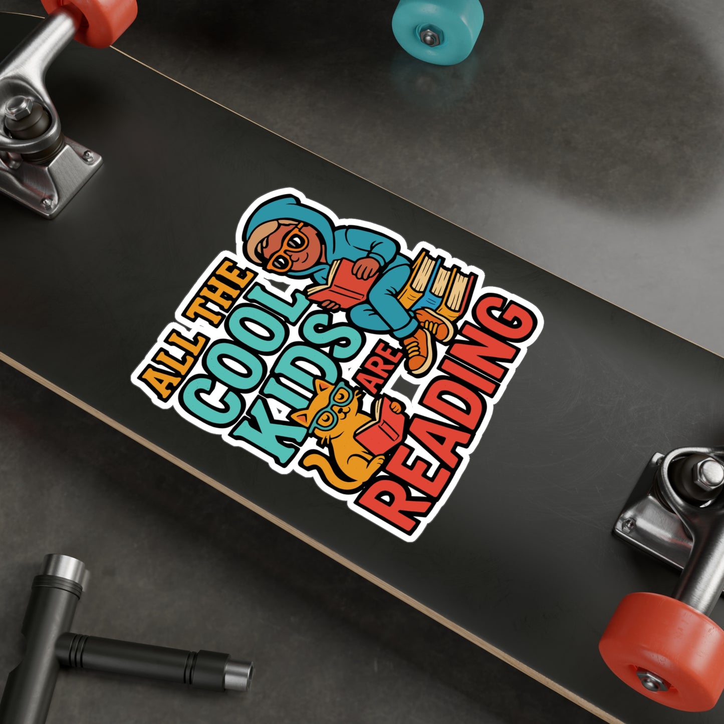 All the Cool Kids Are Reading – Book Lover Sticker for Laptop, Water Bottle & Reading Gifts