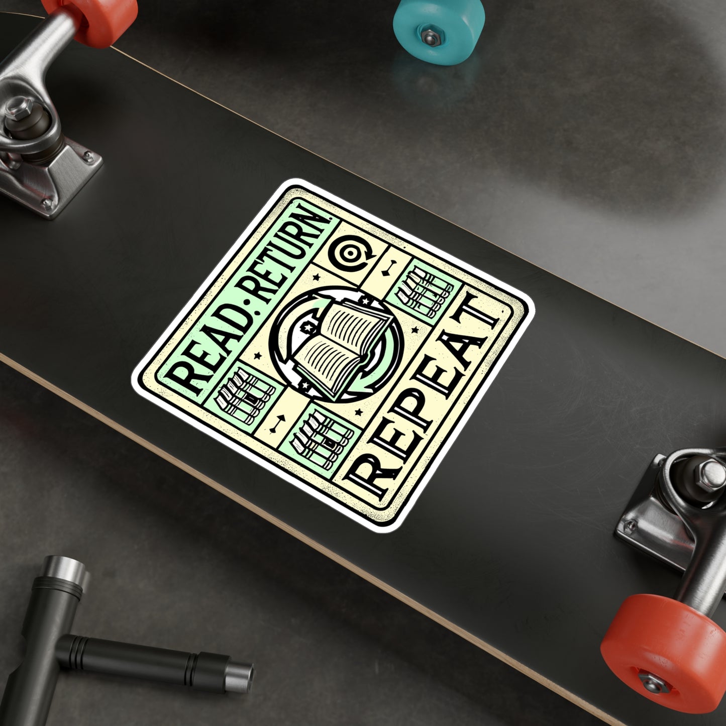 Read Return Repeat – Vinyl Sticker for Laptop or Water Bottle | Book Lover Gift, Library Aesthetic, Reading Decal