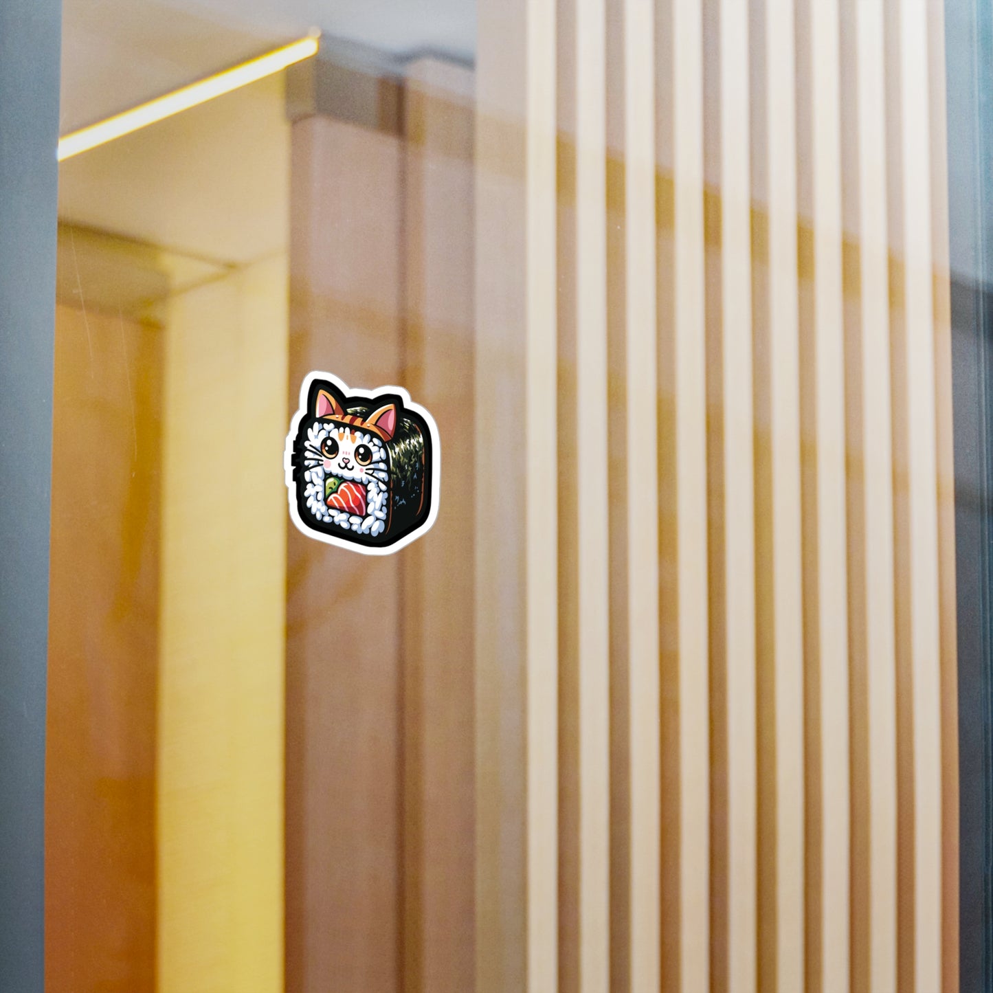 Sushi Cat - Sushi Sticker for Car Window Laptop Sticker. Water Bottle Sticker, Vinyl Fish Decal, Rolls Sticker - Sushi Gift
