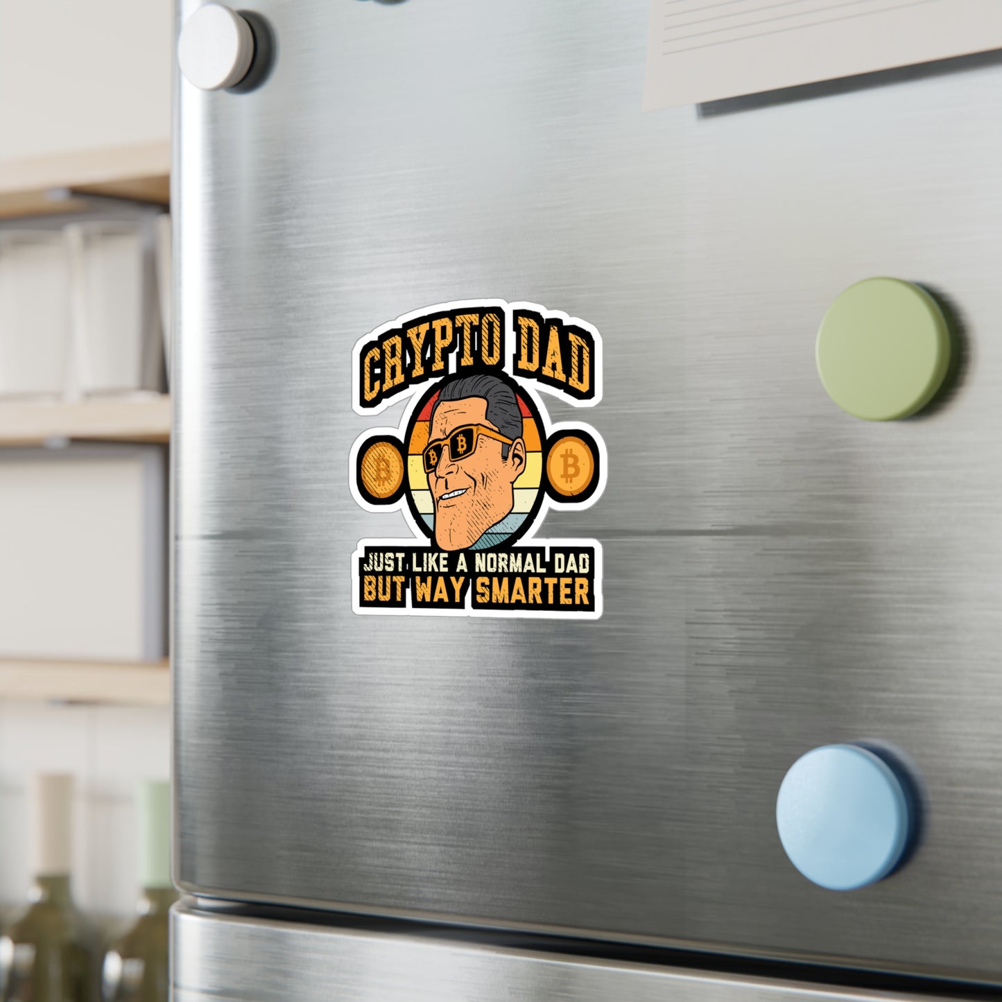 Cypto Dad - Cryptocurrency Sticker for Laptop Sticker. Water Bottle Sticker, Vinyl Dad Decal - Cryptocurrency Gift