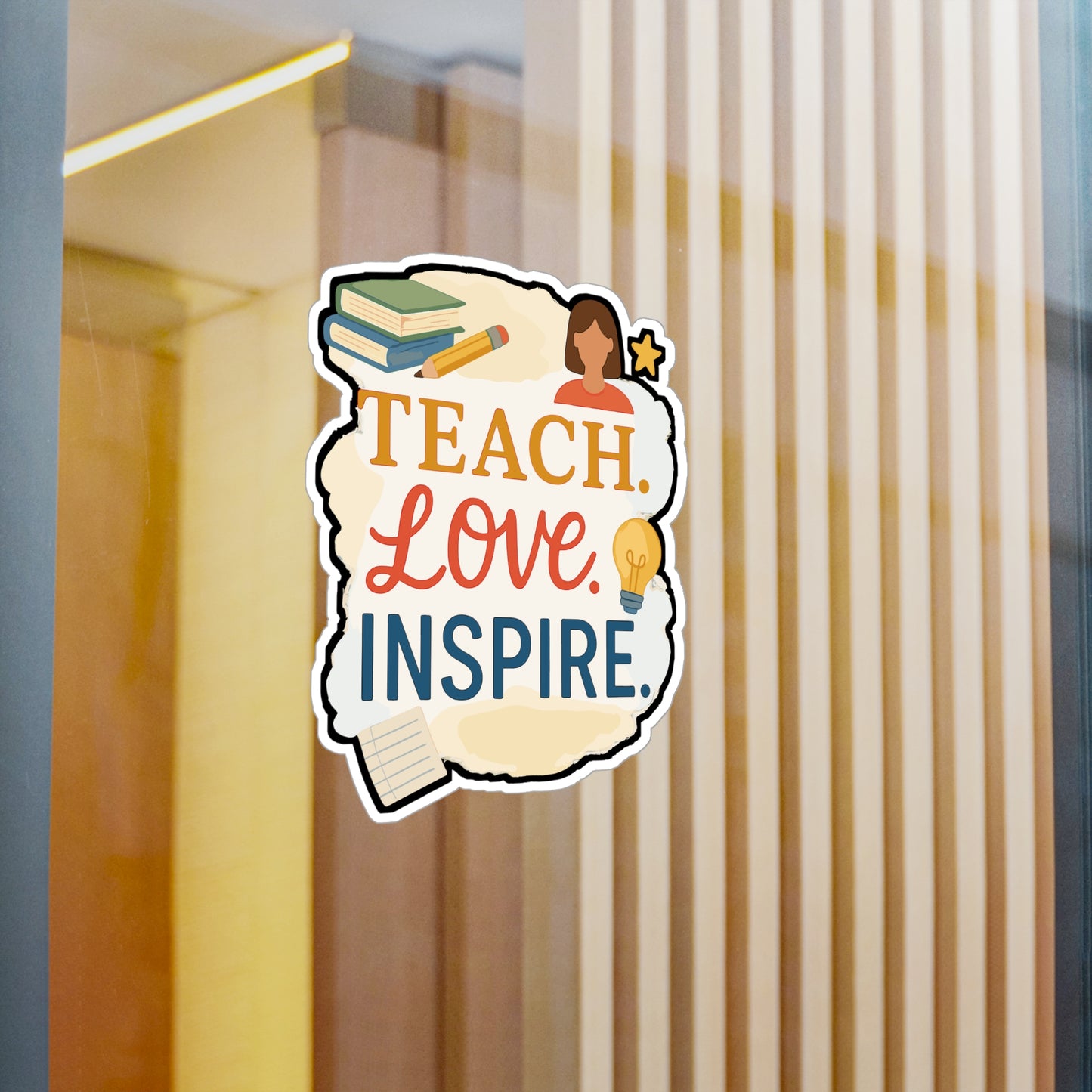 Teach Love Inspire - Teacher Sticker for Laptop, Water Bottle - Gift for Teachers, Educators, Classroom Decor
